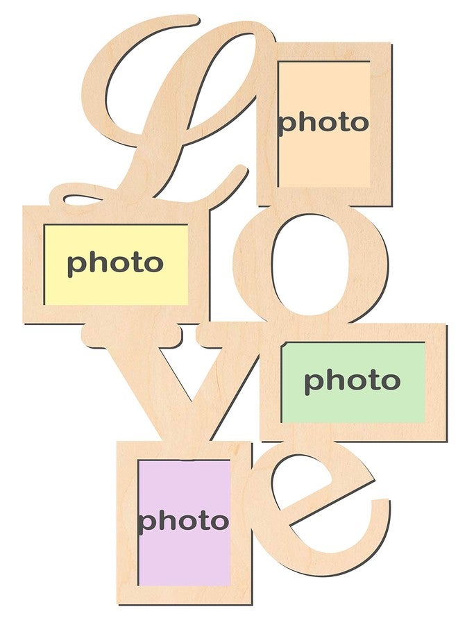 orgner Wooden Love Decorative Picture Photo Frame - Display 4 Photographs ( Overall Approx. Size : 10 inch ) - Image 2